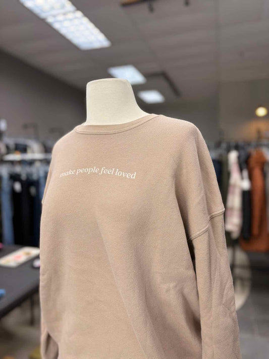 Women's Women Size L Tan Oat Collection Crew Long Sleeve Sweatshirt