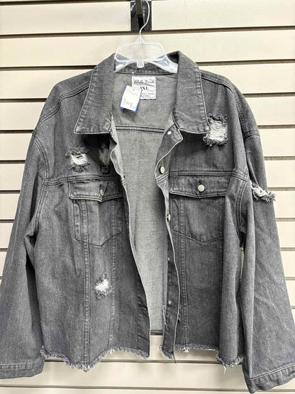 Women's Women Size 3X White Birch Black Denim Jean Jacket