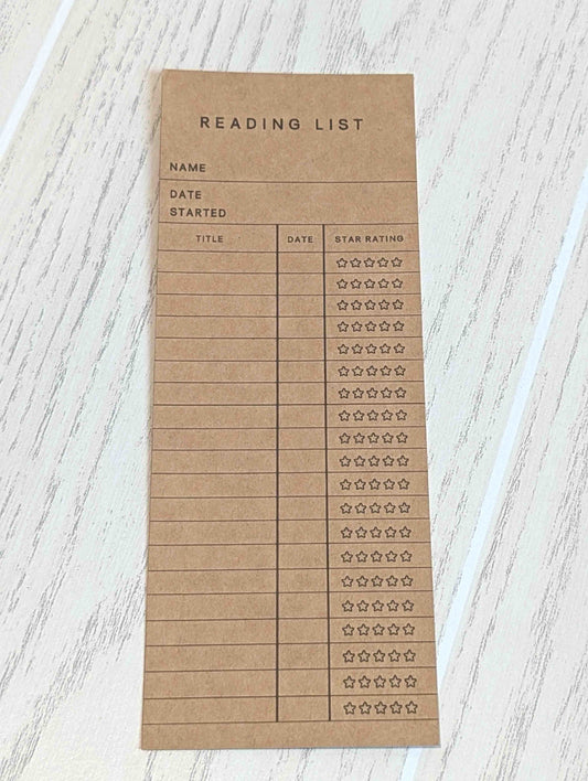 Reading Log Bookmark