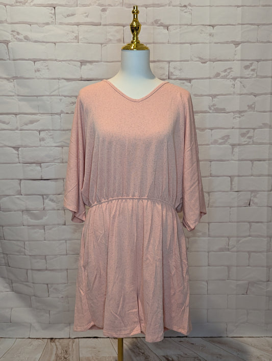 Plus Blush Knit Tie-Back Romper