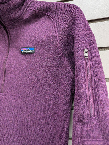 Women Size S Purple 1/4 Zip Patagonia Sweater