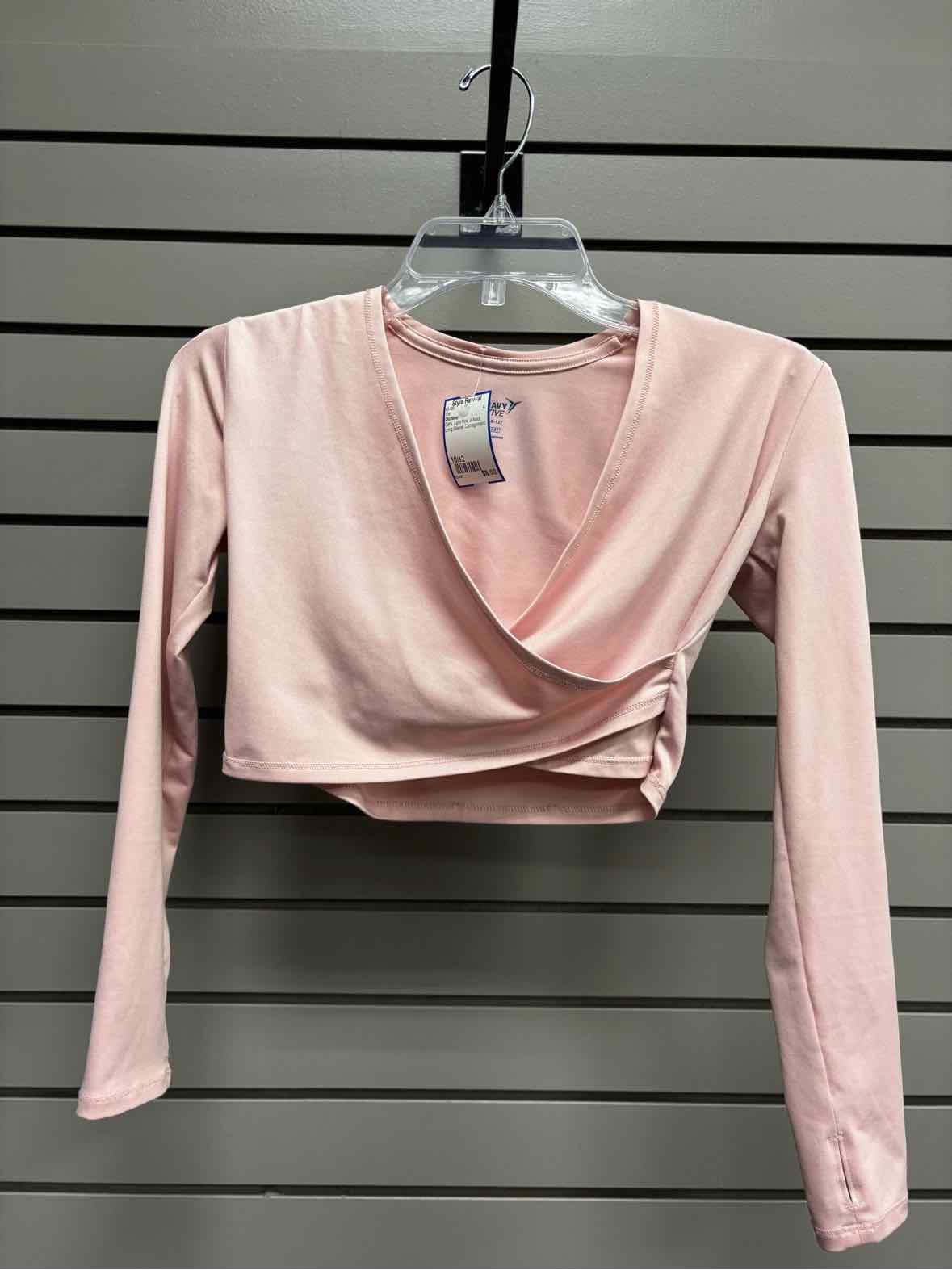Girl's Child Size 10/12 Old Navy Light Pink V-Neck Long Sleeve Shirt