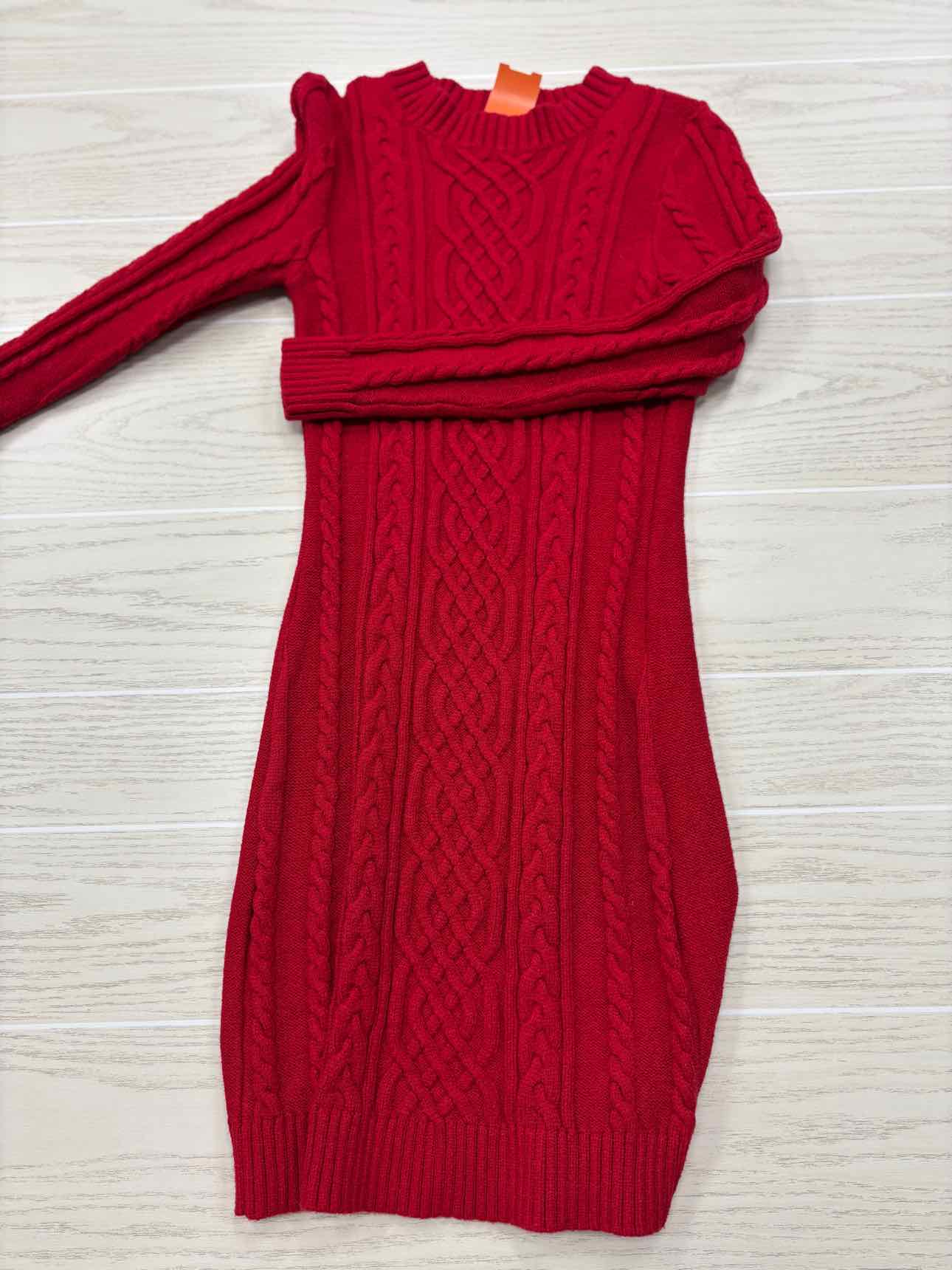 Women's Size Small Red Long Sleeve Midi Dress