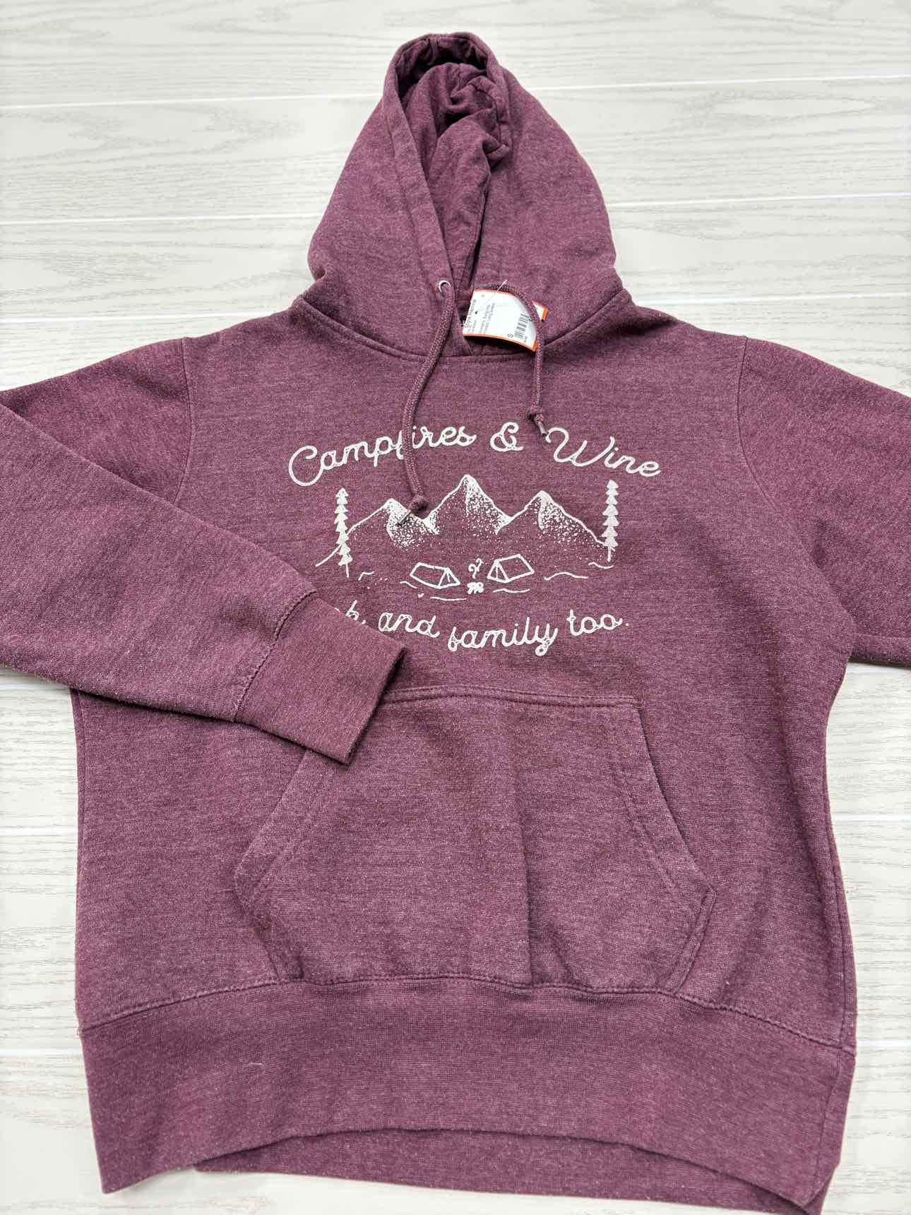 Women's Women Size S Burgundy Hooded Long Sleeve Sweatshirt