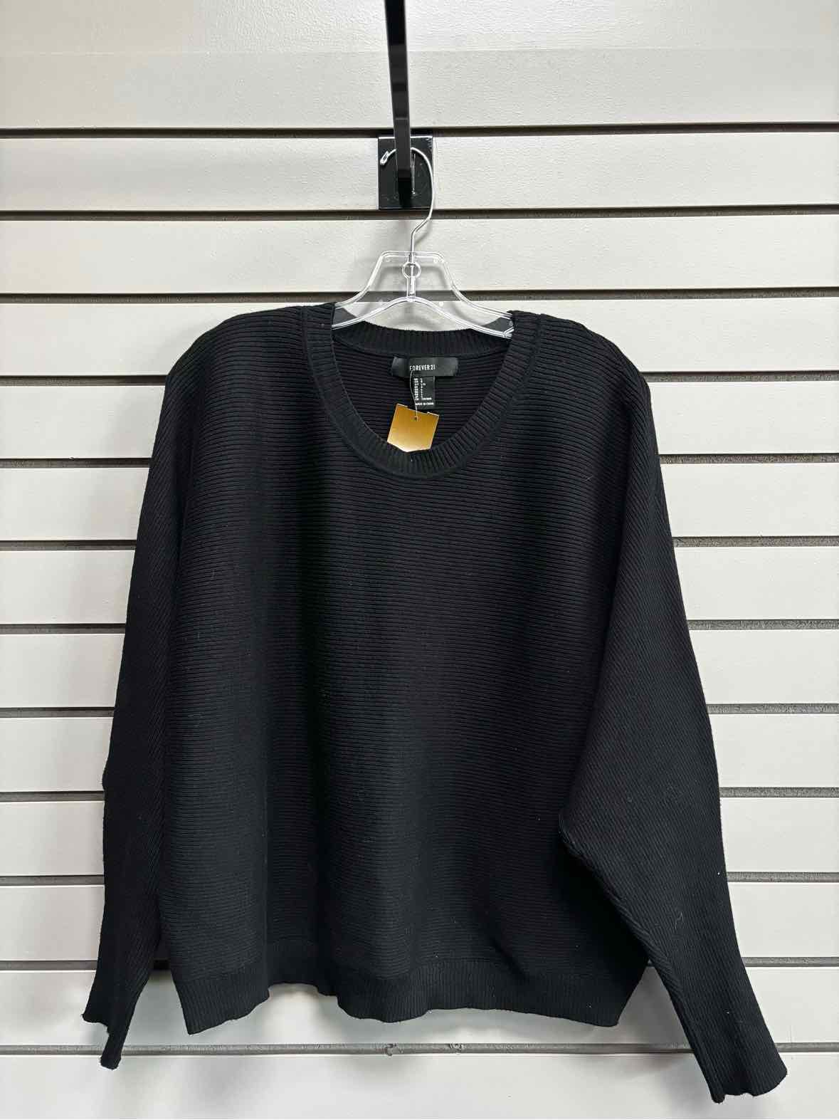 Women's Women Size L Black Forever 21 Long Sleeve Sweater