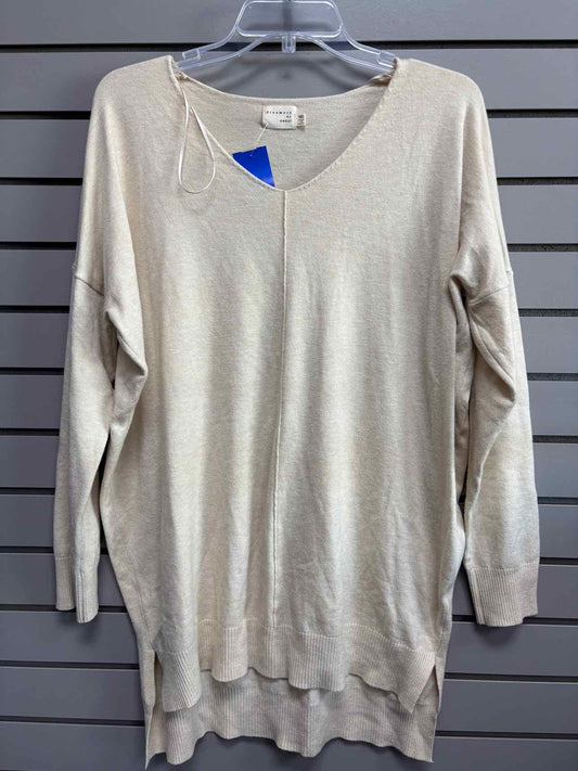 Women's Women Size M/L Cream dreamers by debut V-Neck Long Sleeve Shirt