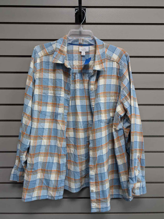 Women's Women Size 1X Light Blue Croft & Barrow Long Sleeve Shirt