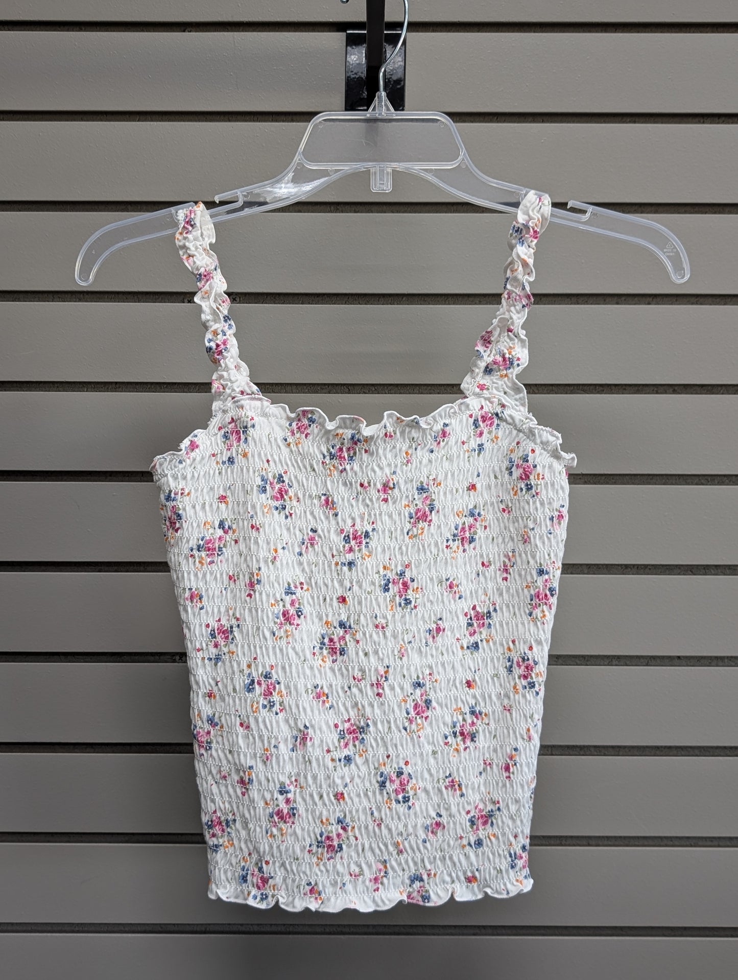 Girl's Child Size 13/14 Abercrombie & Fitch White Floral Tank Shirt