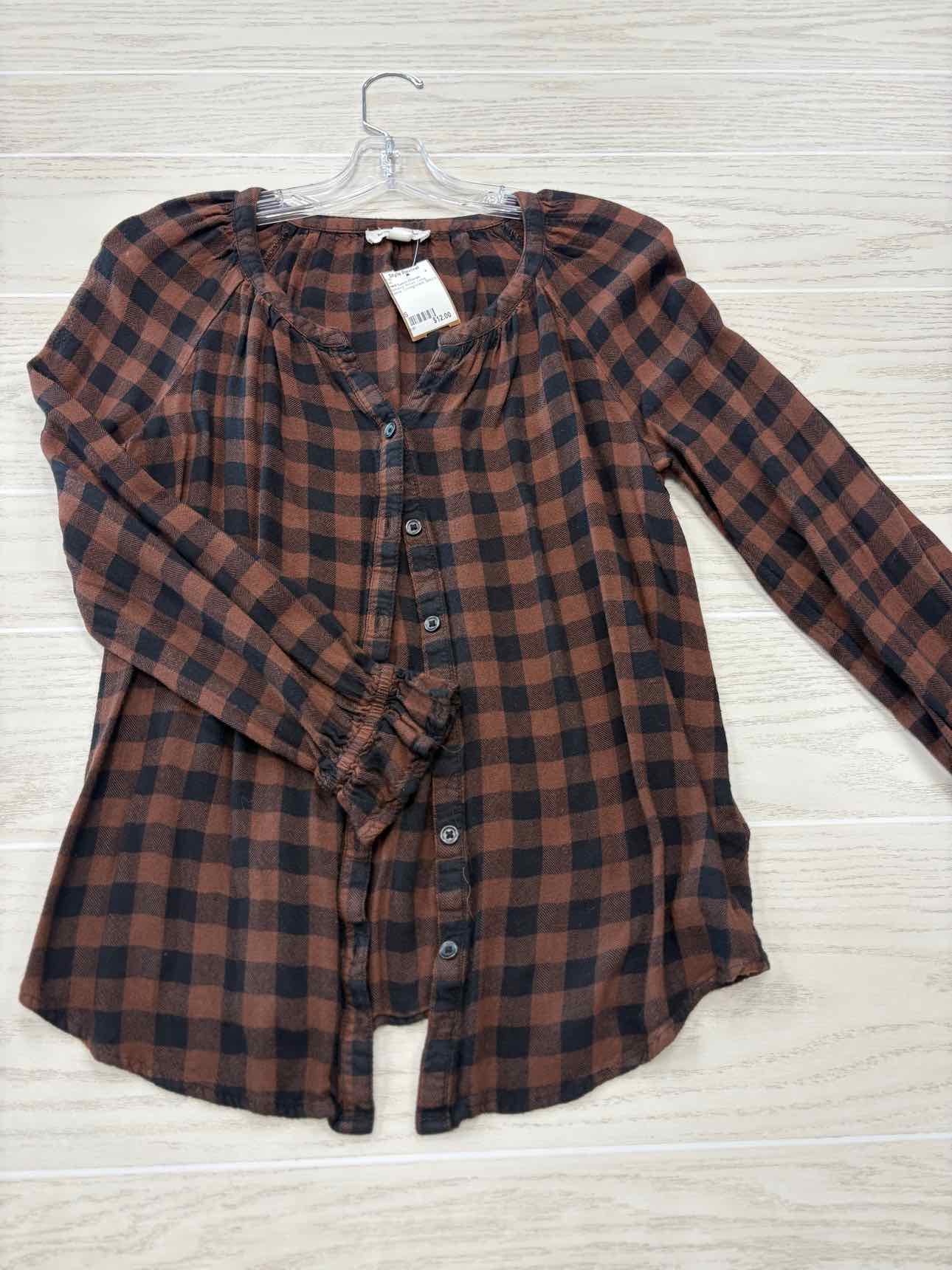 Women's Women Size S Brown Beach Lunch Lounge Long Sleeve Shirt