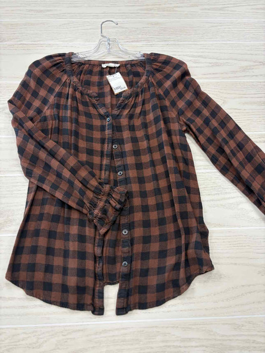 Women's Women Size S Brown Beach Lunch Lounge Long Sleeve Shirt