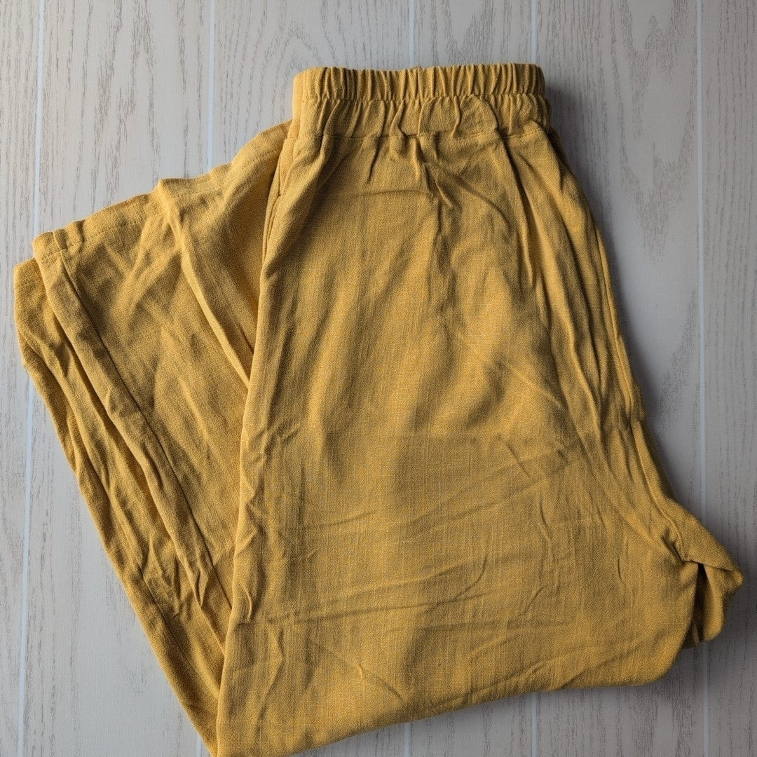 Women's Waist Size M Unknown Mustard Wide Leg Pant