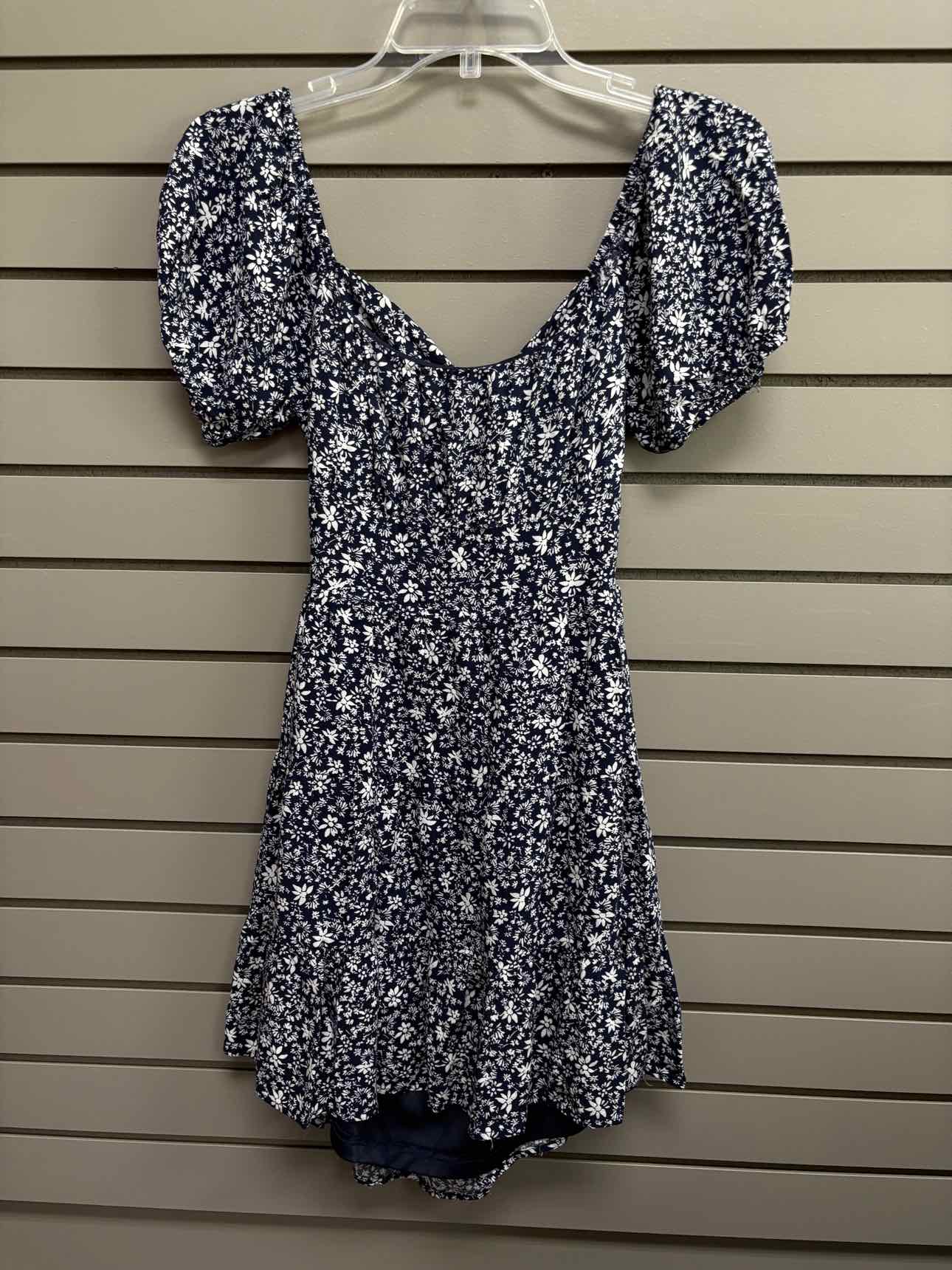 Women's Size Small Navy altar'd state Short Sleeve Floral Midi Dress