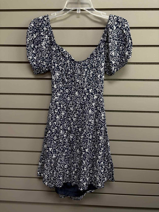 Women's Size Small Navy altar'd state Short Sleeve Floral Midi Dress