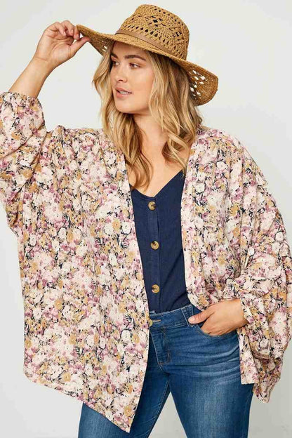 Floral Ruched Cardigan
