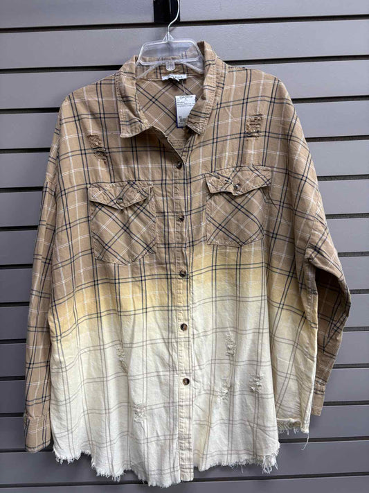 Women's Women Size 2X Cream 7th ray Long Sleeve Shirt