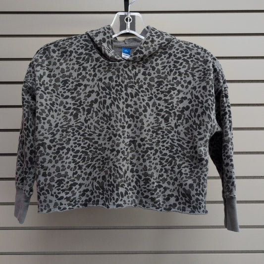 Girl's Child Size 6 Old Navy Gray Cheetah Hooded Long Sleeve Sweatshirt