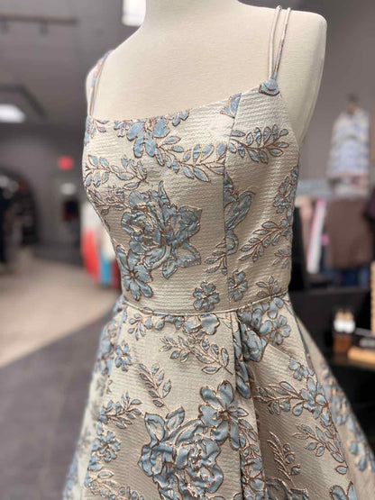 Women's Size 5 Rose Gold Macys Sleeveless Floral Maxi Dress
