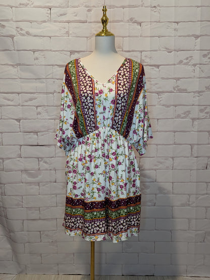 Plus Boho Mixed Floral Romper