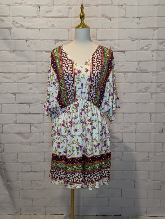 Plus Boho Mixed Floral Romper