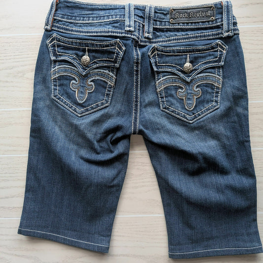 Women Size 29 Rock Revival Dark Blue Short