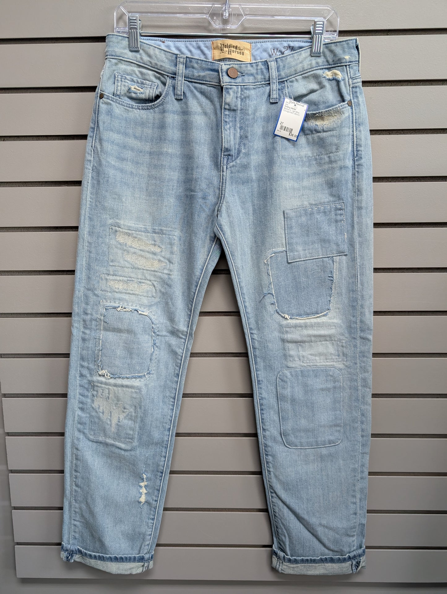 Women's Waist Size 27 Holding Horses Light Blue Jean