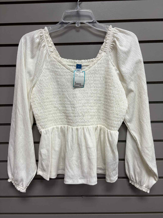 Women's Women Size M Cream Old Navy Long Sleeve Shirt
