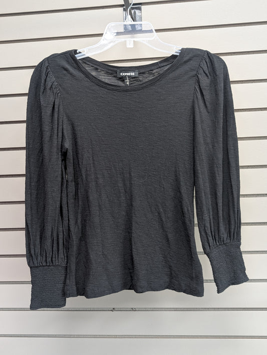 Women's Women Size XS Petite Black Express Crew Long Sleeve Shirt