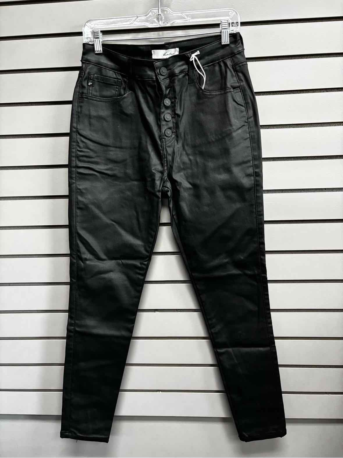 Women's Waist Size 30 KanCan Black Leather Pant