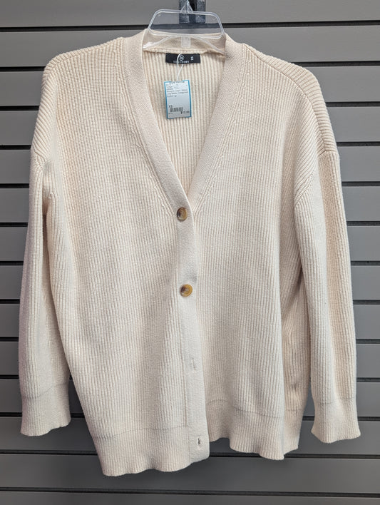 Women's Women Size XS Lillusory Cream Ribbed Long Sleeve Cardigan