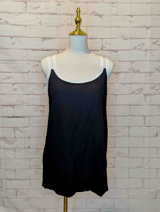 Plus Contrast Trim Tank - Black & White