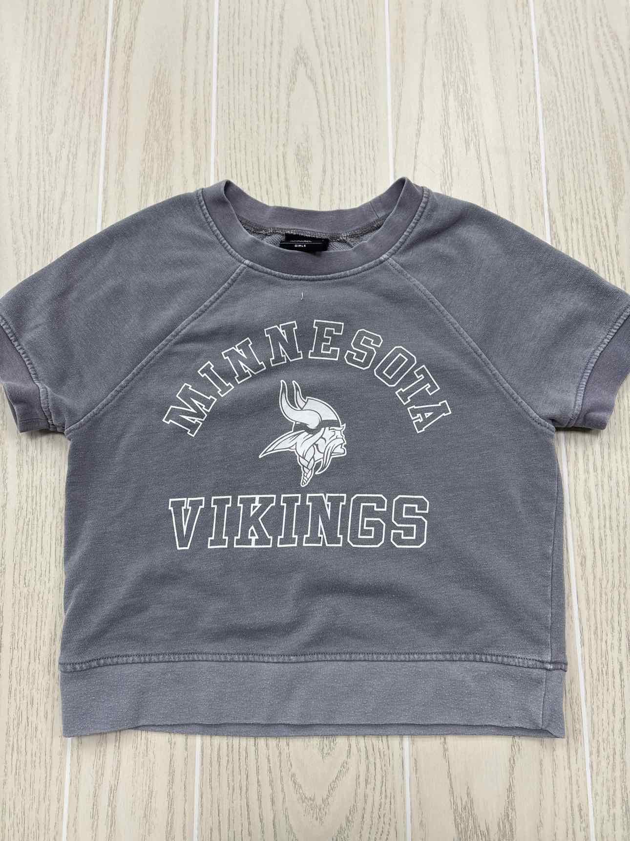 Girl's Child Size S NFL Gray MN Vikings Short Sleeve Shirt
