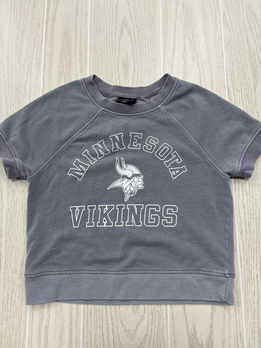 Girl's Child Size S NFL Gray MN Vikings Short Sleeve Shirt
