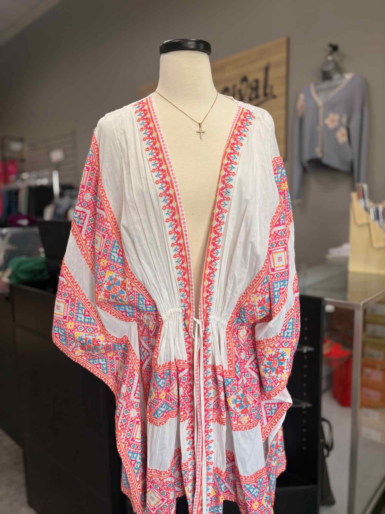 Women's Women Size M Ramy Brook Multi-Color Short Sleeve Kimono