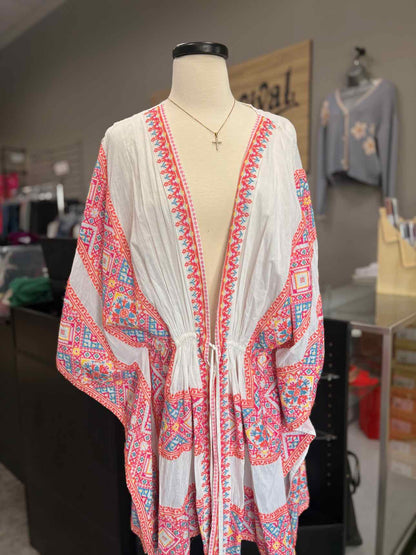 Women's Women Size M Ramy Brook Multi-Color Short Sleeve Kimono