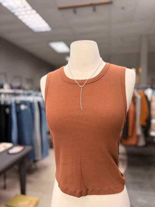 Women's Women Size S Burnt Orange la miel Tank Shirt