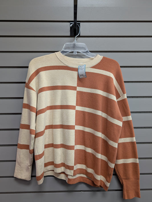 Women's Women Size S Burnt Orange Staccato Crew Long Sleeve Sweater