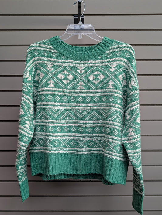 Women's Women Size S Green American Eagle Crew Long Sleeve Sweater