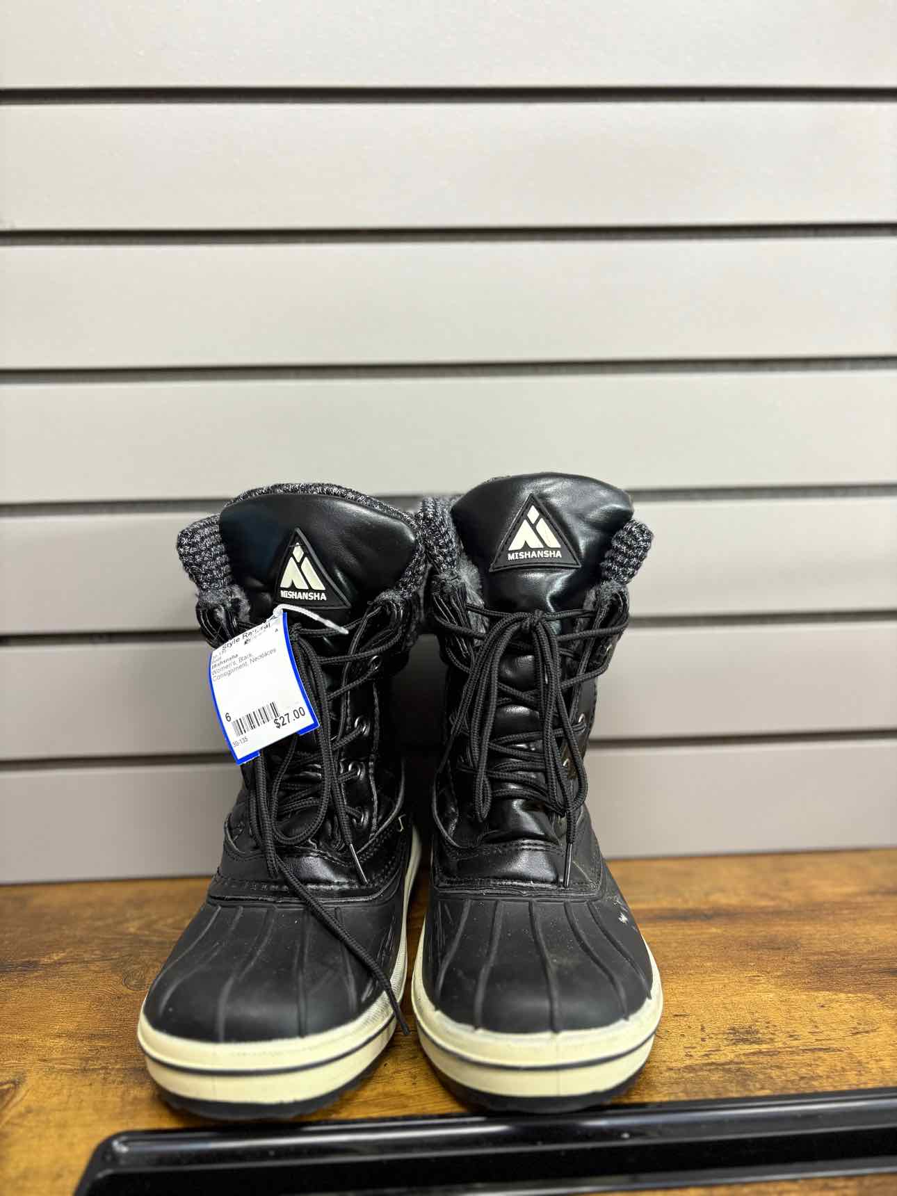 Women's W Shoe Size 6 Black Mishsnsha Boot