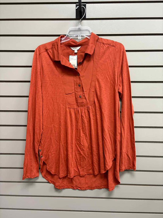 Women's Women Size M Burnt Orange Lucky Brand Long Sleeve Shirt
