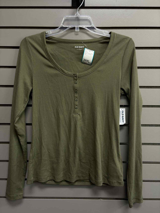 Women's Women Size L Green Old Navy Ribbed Scoop Long Sleeve Shirt