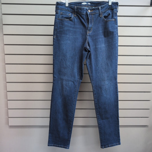 Women's Waist Size 12 Old Navy Dark Blue Denim Long Jean