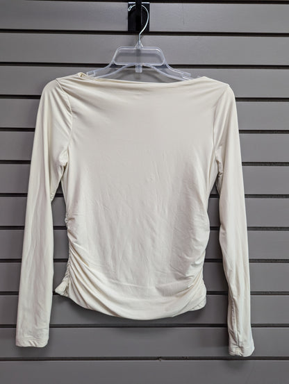 Women Size M Ivory Abercrombie & Fitch Solid Long Sleeve Shirt