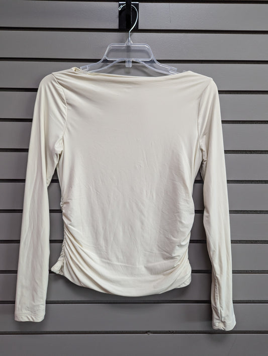 Women Size M Ivory Abercrombie & Fitch Solid Long Sleeve Shirt