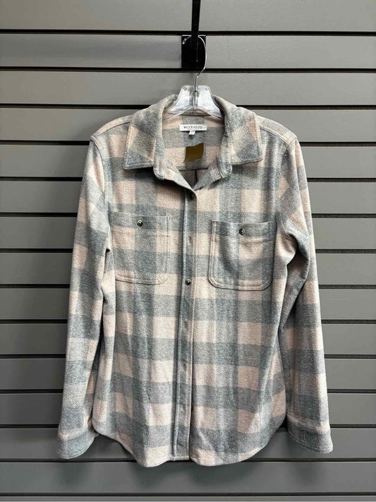Women's Women Size L Workshop Republic Light Pink Plaid Shacket