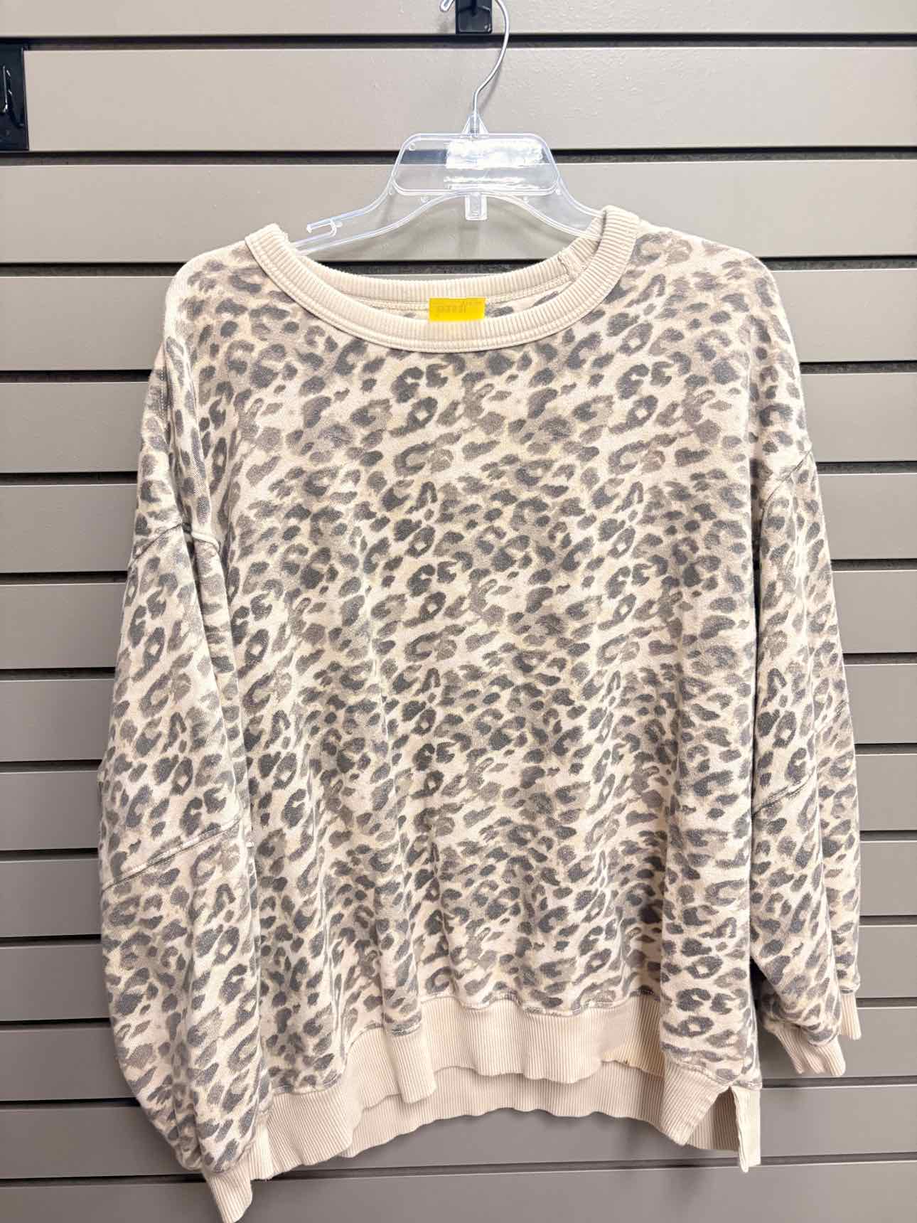 Women's Women Size M Light Brown Aerie Cheetah Crew Long Sleeve Shirt