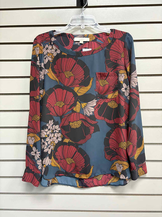 Women's Women Size S Multi-Color LOFT Floral Long Sleeve Blouse