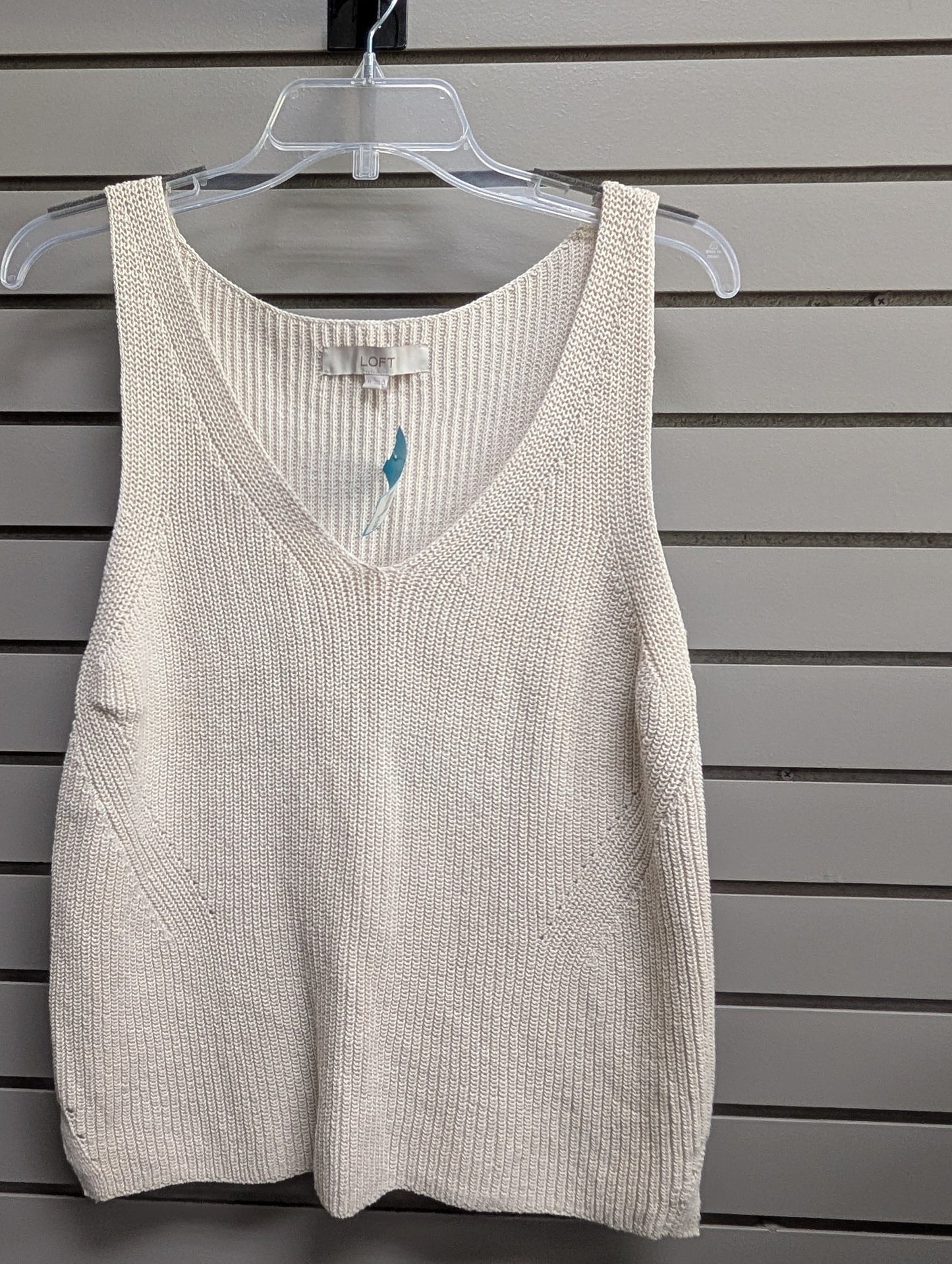 Women Size M Tan LOFT V-Neck Sleeveless Sweater