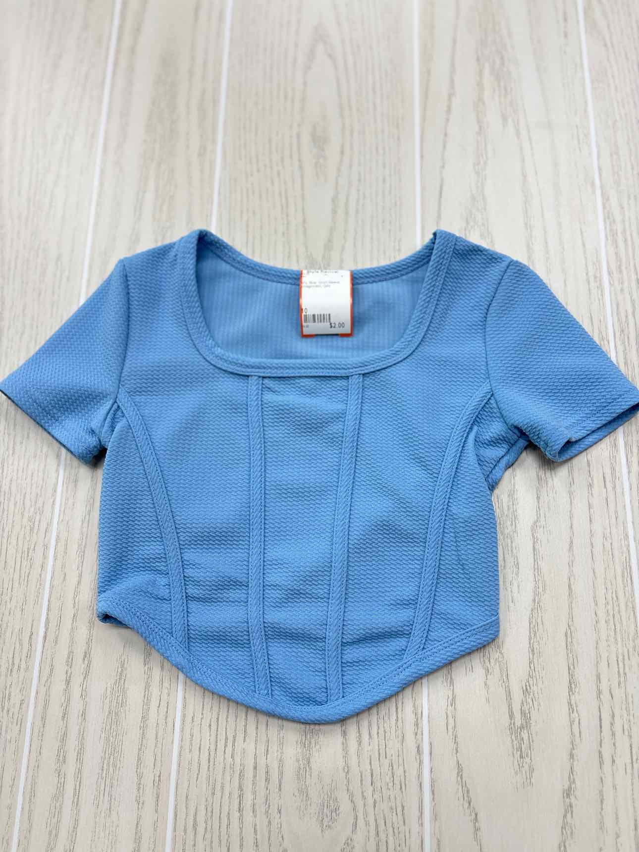 Girl's Child Size 10 Blue Short Sleeve Shirt