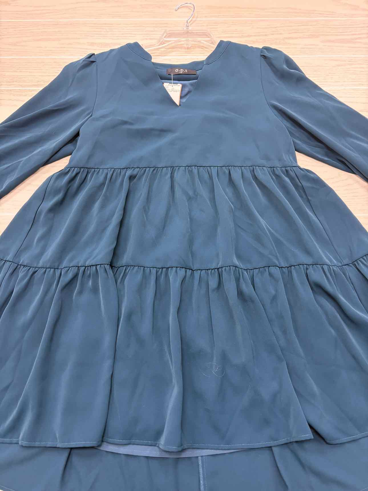 Women's Size Small Teal O.P.T Long Sleeve Knee Length Dress