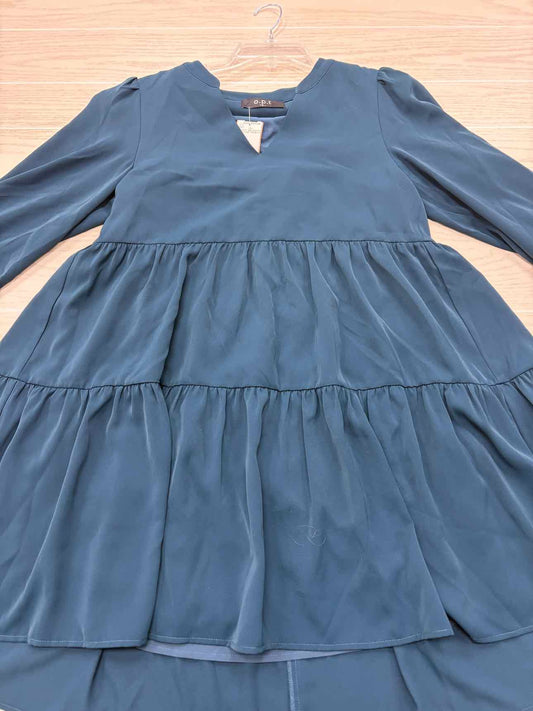 Women's Size Small Teal O.P.T Long Sleeve Knee Length Dress